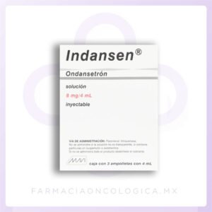 Indansen Ondansetron 8mg/4mL caja con 3 ampolletas inyectable - MAVI
