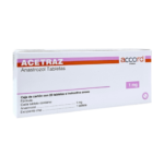 Fotografía del medicamento Acetraz Anastrozol 1 mg Accord en fondo blanco