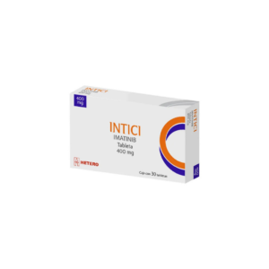 Fotografía del medicamento Intici Imatinib 400 mg Hetero en caja con 30 tabletas