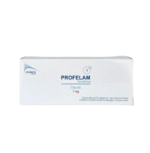 Fotografía del medicamento Profelam Tacrolimus 1 mg Zurich Alta Especialidad en fondo blanco