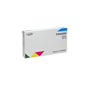 Linezolid 600 mg Camber Pharma caja con 10 tabletas