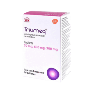 Fotografía del medicamento Triumeq ViiV Healthcare en fondo blanco