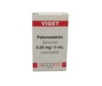 Fotografía del medicamento Palonosetrón 0.25 mg Viqet Accord en fondo blanco