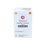 Fotografía del medicamento Dovato Dolutegravir Lamivudina ViiV Healthcare en fondo blanco